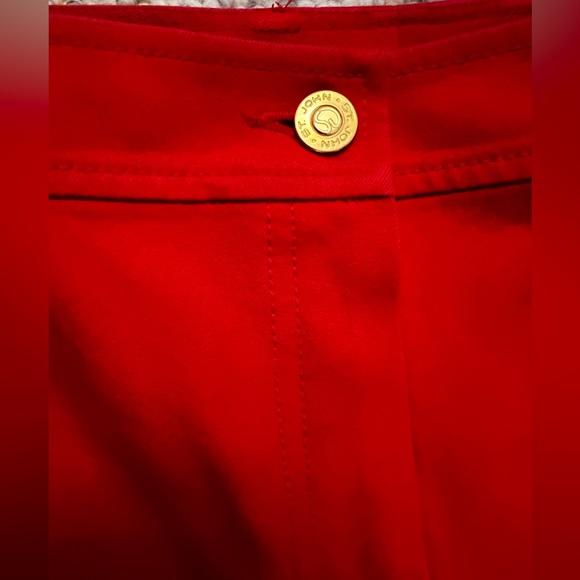 🌹St. John Collection Red/Orange Bright 80% Cotton Pant - Picture 6 of 7